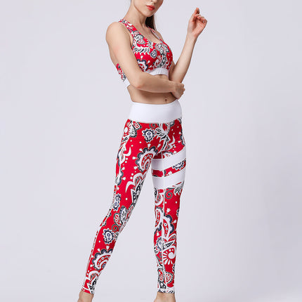 Fiorenza | Women’s Floral Performance Leggings – Luxe Activewear - Abstract Red