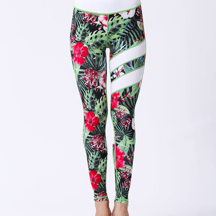 Fiorenza | Women’s Floral Performance Leggings – Luxe Activewear - Red Gumamela