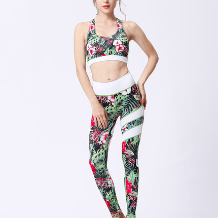 Fiorenza | Women’s Floral Performance Leggings – Luxe Activewear - Red Gumamela
