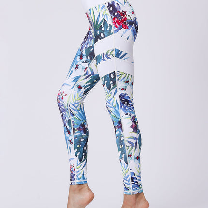 Fiorenza | Women’s Floral Performance Leggings – Luxe Activewear - Tropical White