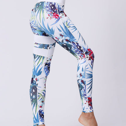 Fiorenza | Women’s Floral Performance Leggings – Luxe Activewear - Tropical White
