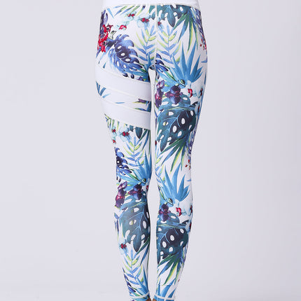 Fiorenza | Women’s Floral Performance Leggings – Luxe Activewear - Tropical White