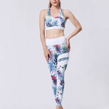 Fiorenza | Women’s Floral Performance Leggings – Luxe Activewear - Tropical White