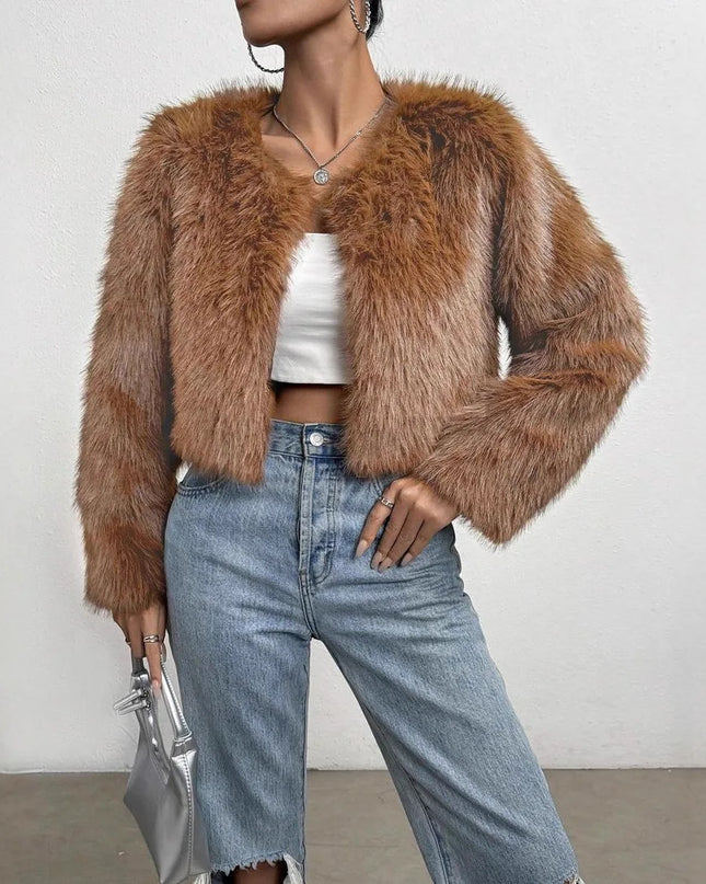 Foxen | Faux Fur Jacket – Open Front Coat