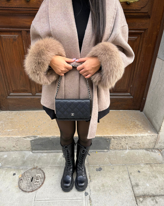 Furvelle | Faux Fur Belted Coat – Wrap Coat