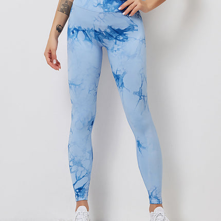 Fyoja | Seamless Tie-Dye Leggings – Bold Scrunch Edition - Blue