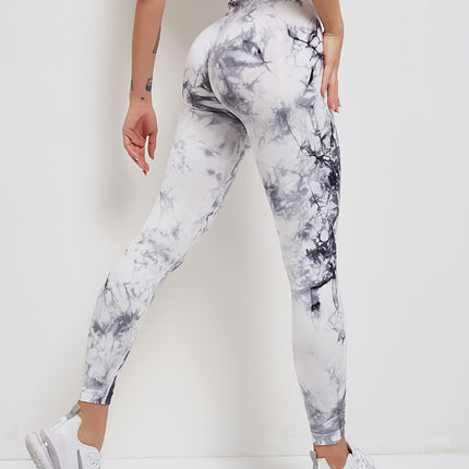 Fyoja | Seamless Tie-Dye Leggings – Bold Scrunch Edition - Gray