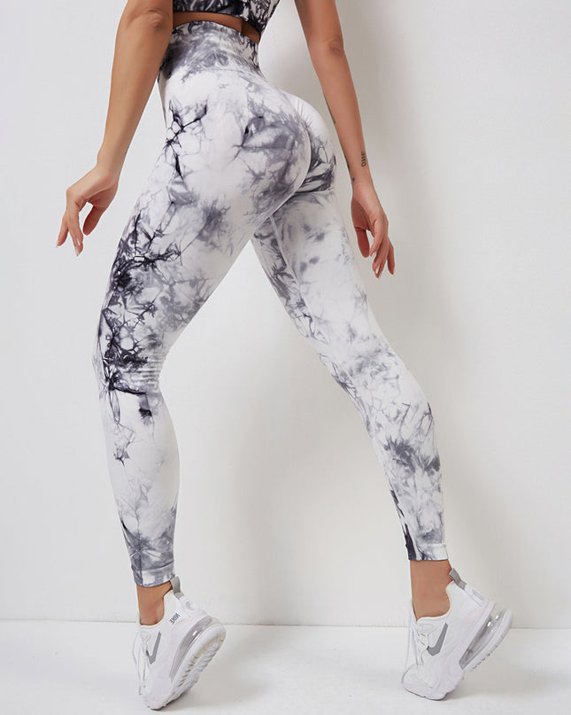 Fyoja | Seamless Tie-Dye Leggings – Bold Scrunch Edition - Gray