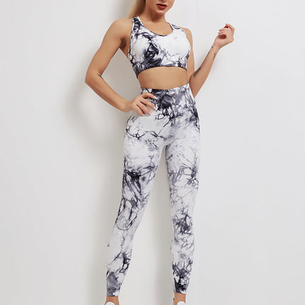 Fyoja | Seamless Tie-Dye Leggings – Bold Scrunch Edition - Gray