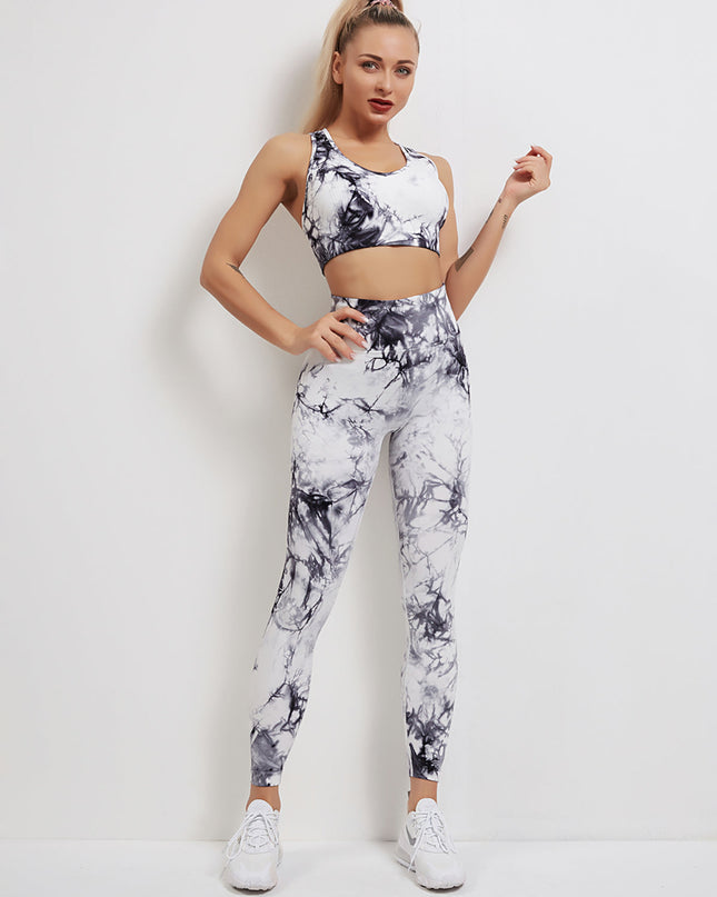 Fyoja | Seamless Tie-Dye Leggings – Bold Scrunch Edition - Gray