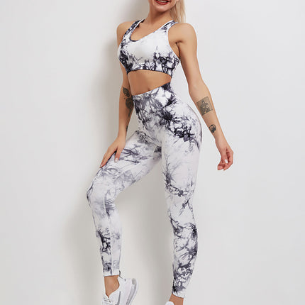 Fyoja | Seamless Tie-Dye Leggings – Bold Scrunch Edition - Gray