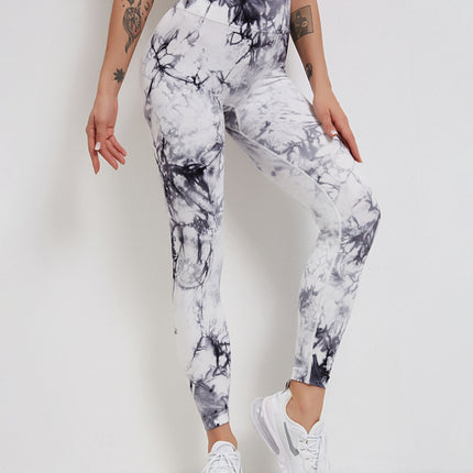 Fyoja | Seamless Tie-Dye Leggings – Bold Scrunch Edition - Gray