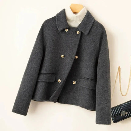 Goldwyn | Wool Coat with Doll Collar – Gold Buttons Wool Capes
