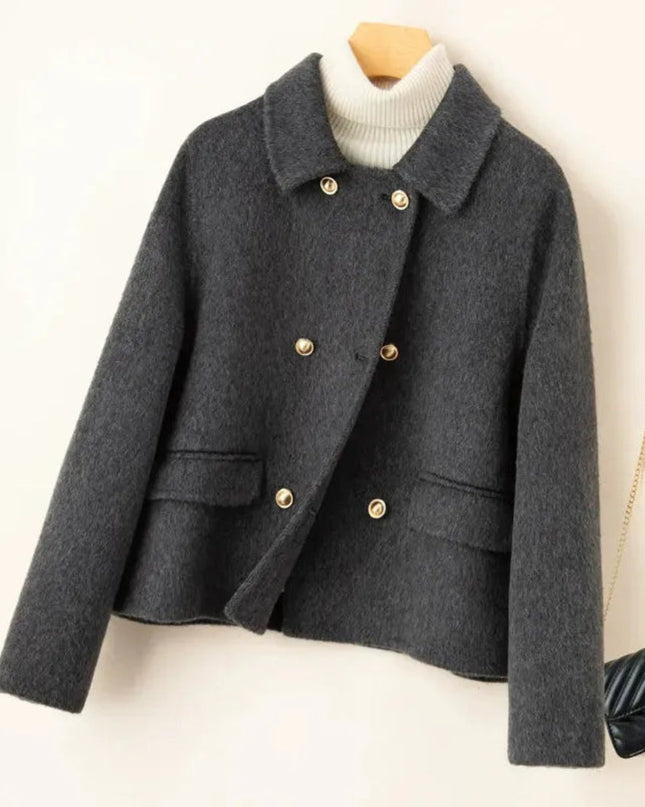 Goldwyn | Wool Coat with Doll Collar – Gold Buttons Wool Capes