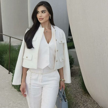 Gracea | Vintage Buttoned Coat – Cropped Jacket