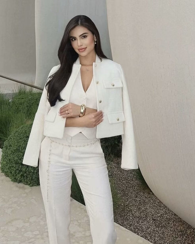 Gracea | Vintage Buttoned Coat – Cropped Jacket