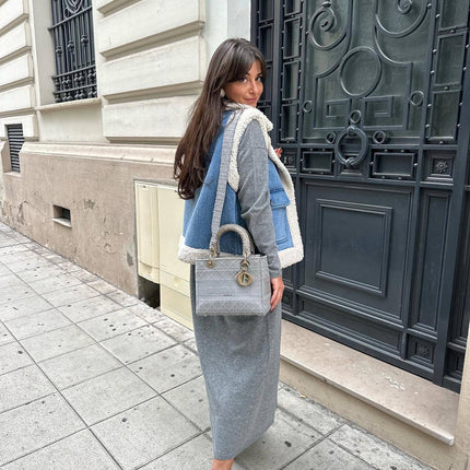 Hadleyra | Shearling Denim Vest – Lapel with Pockets