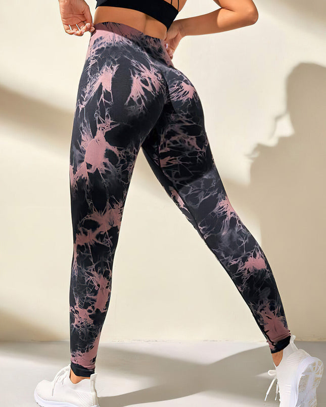 Haelle | Seamless Scrunch Leggings – Sleek Performance Fit - Black Pink