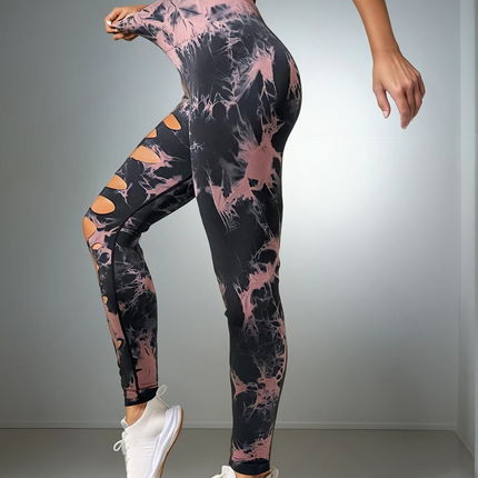 Haelle | Seamless Scrunch Leggings – Sleek Performance Fit - Black Pink