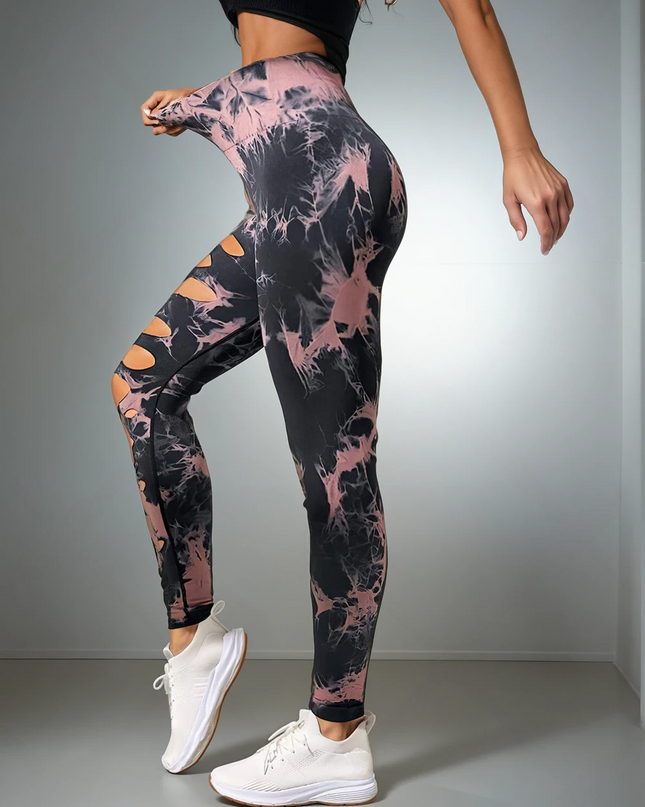 Haelle | Seamless Scrunch Leggings – Sleek Performance Fit - Black Pink