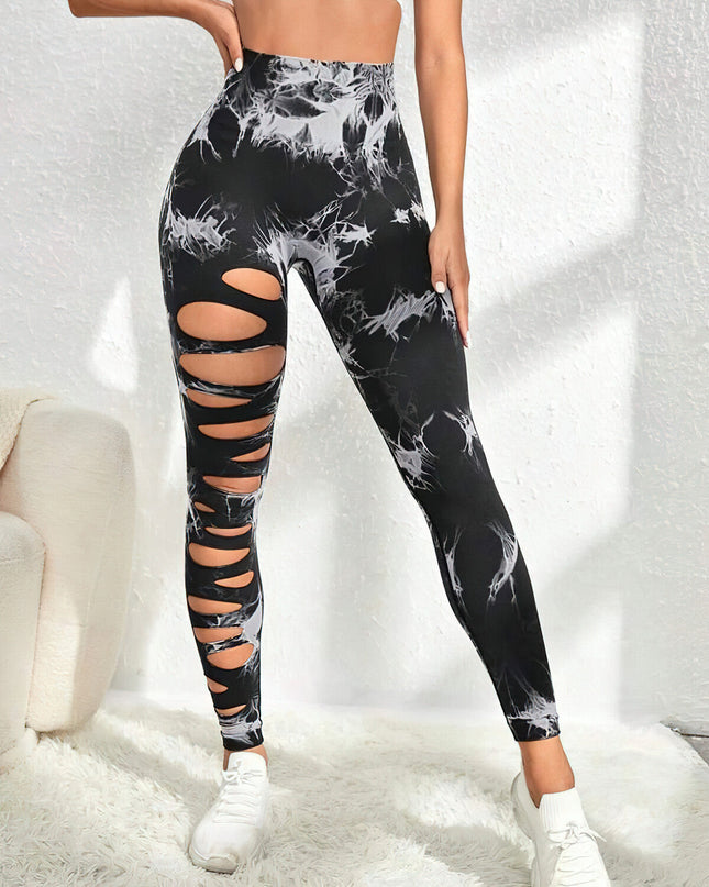 Haelle | Seamless Scrunch Leggings – Sleek Performance Fit - Black White