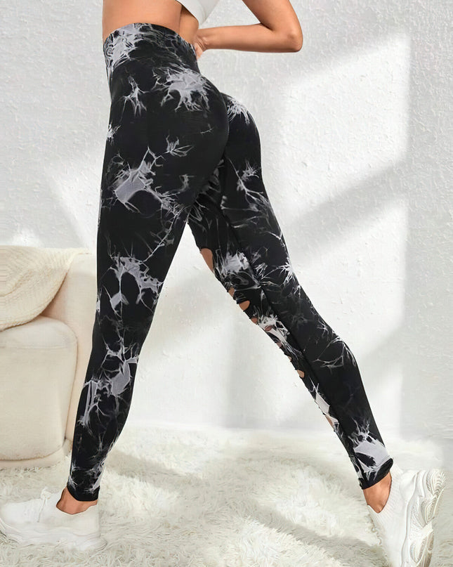 Haelle | Seamless Scrunch Leggings – Sleek Performance Fit - Black White