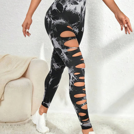 Haelle | Seamless Scrunch Leggings – Sleek Performance Fit - Black White