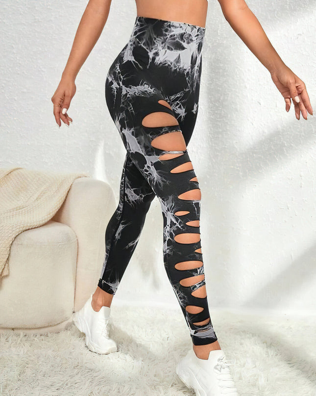 Haelle | Seamless Scrunch Leggings – Sleek Performance Fit - Black White