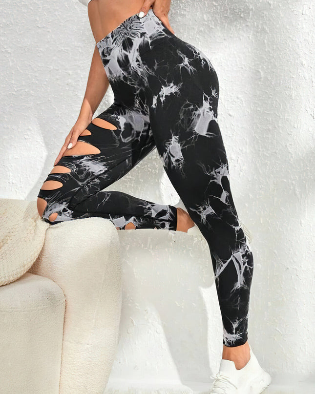Haelle | Seamless Scrunch Leggings – Sleek Performance Fit - Black White