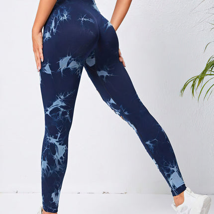 Haelle | Seamless Scrunch Leggings – Sleek Performance Fit - Blue