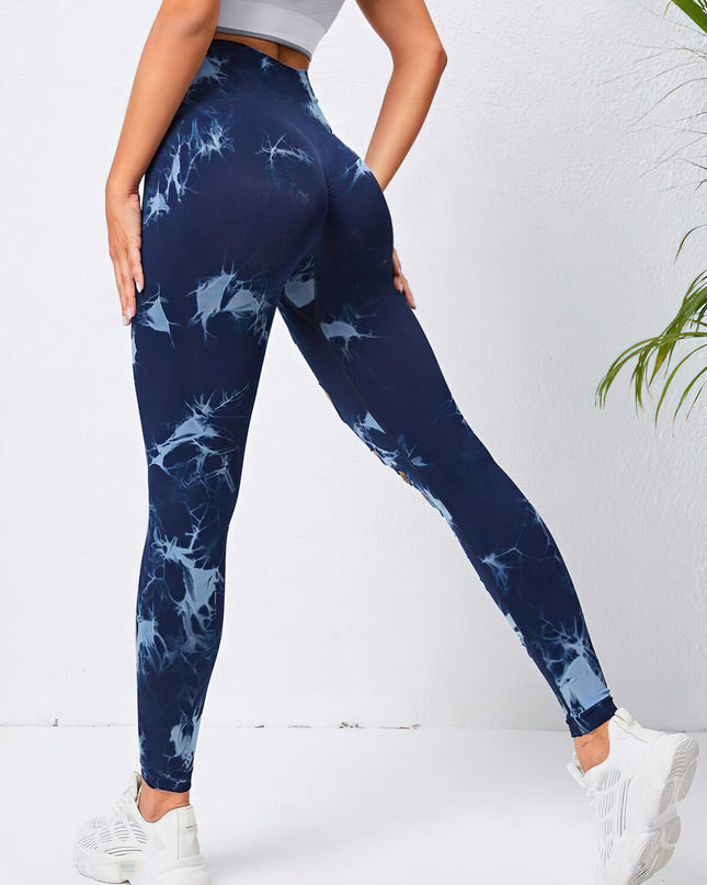 Haelle | Seamless Scrunch Leggings – Sleek Performance Fit - Blue