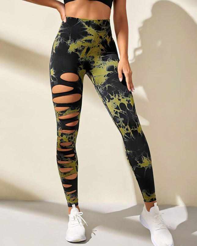 Haelle | Seamless Scrunch Leggings – Sleek Performance Fit - Green