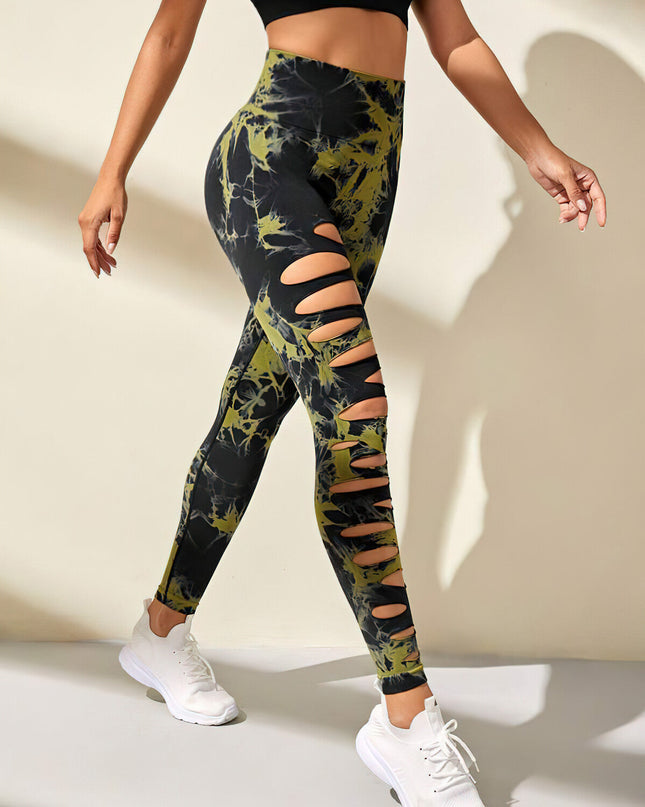 Haelle | Seamless Scrunch Leggings – Sleek Performance Fit - Green