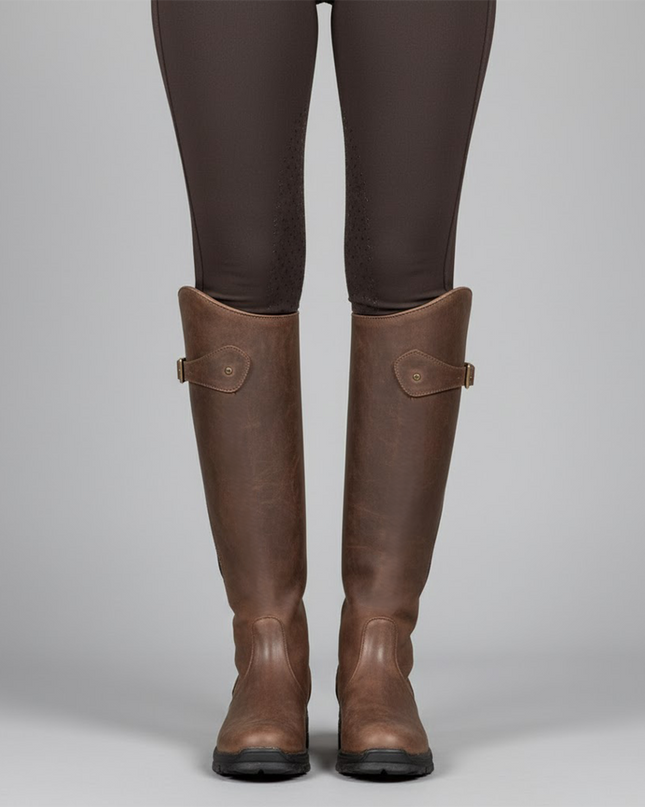 Hannora | Riding Leather Boots – Knee-High with Buckle