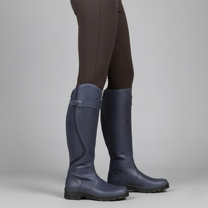 Hannora | Riding Leather Boots – Knee-High with Buckle