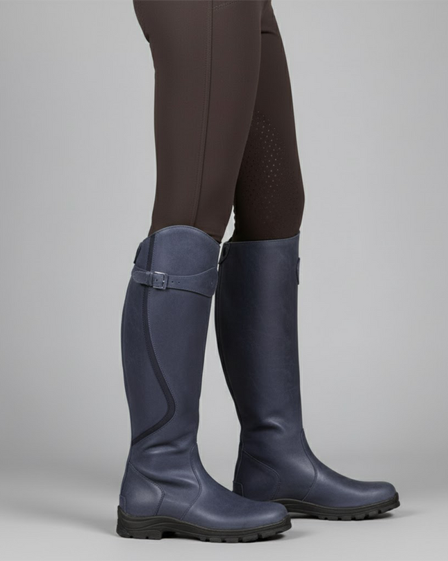 Hannora | Riding Leather Boots – Knee-High with Buckle