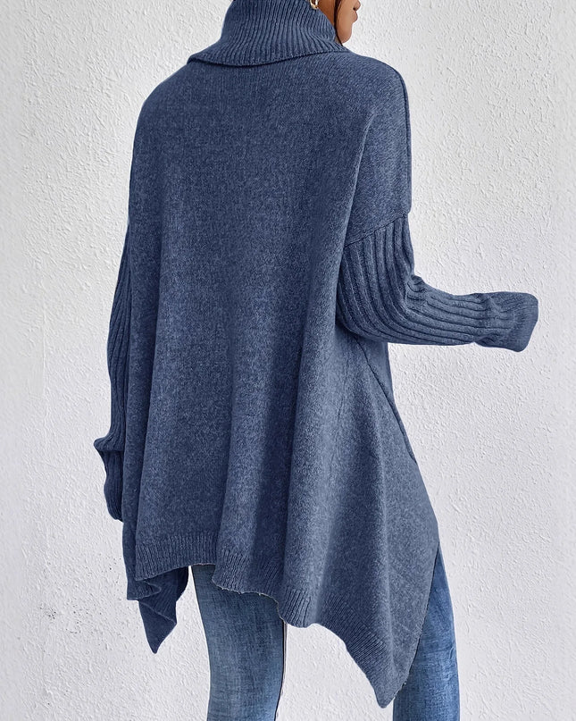 Heidelle | Oversize Roll Neck Sweater – Ribbed Cuff Hem