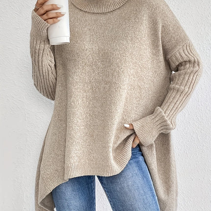 Heidelle | Oversize Roll Neck Sweater – Ribbed Cuff Hem