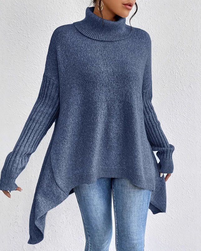 Heidelle | Oversize Roll Neck Sweater – Ribbed Cuff Hem