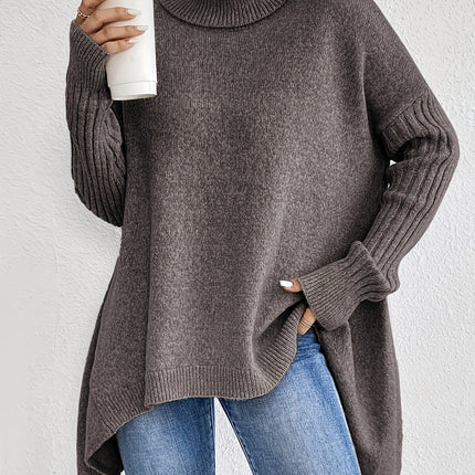 Heidelle | Oversize Roll Neck Sweater – Ribbed Cuff Hem