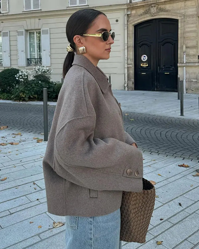 Helene | Buttoned Autumn Coat – Wool Coat