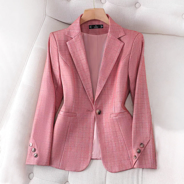 Kinleyra | Plaid Blazer – Buttoned with Pockets
