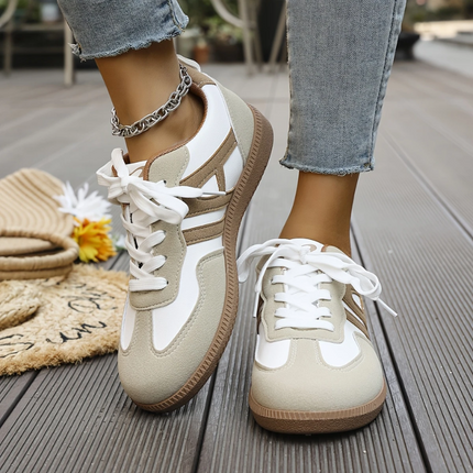 Kinnah | Lace-Up Sneakers – Suede Panels and Contrast Trim