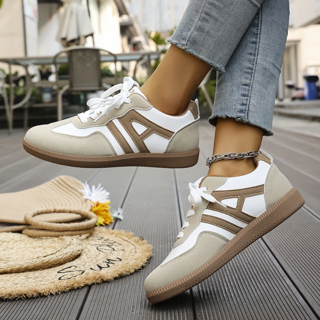 Kinnah | Lace-Up Sneakers – Suede Panels and Contrast Trim