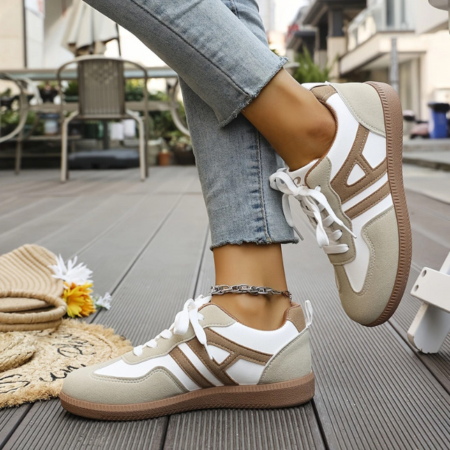 Kinnah | Lace-Up Sneakers – Suede Panels and Contrast Trim