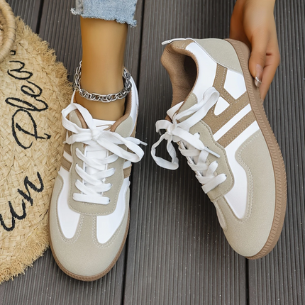 Kinnah | Lace-Up Sneakers – Suede Panels and Contrast Trim