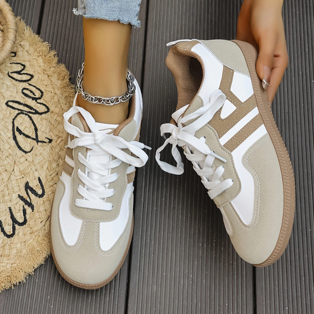 Kinnah | Lace-Up Sneakers – Suede Panels and Contrast Trim
