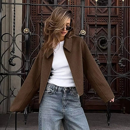 Kora | Solid Color Streetwear Jacket – Cropped Jacket