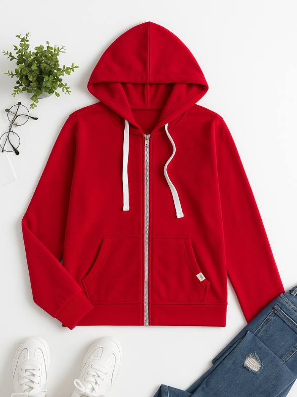 Laura | Wool Zip-Up Hoodie – Drawstring Hoodie with Pockets