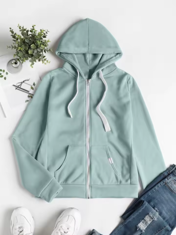 Laura | Wool Zip-Up Hoodie – Drawstring Hoodie with Pockets